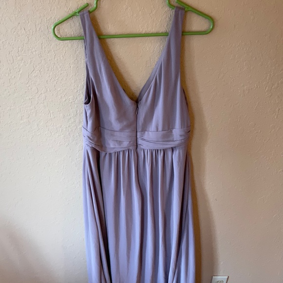Mauve purple pastel floor length Lulu’s bridesmaids dress - Picture 6 of 7